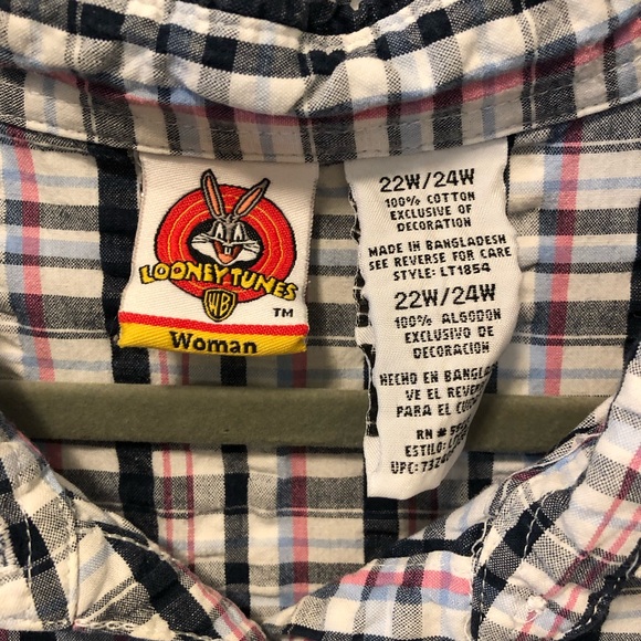 Vintage Looney Tunes Tweety Bird and Sylvester Embroidered Sleeveless Shirt - Picture 3 of 6